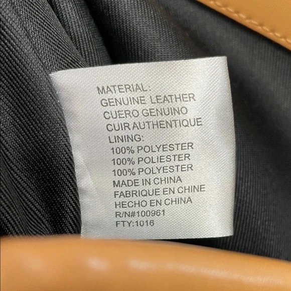 Isaac Mizrahi Black Leather Tote with Tan Straps - Picture 8 of 9